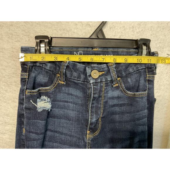 No Boundaries Jeans Juniors 1 Blue Super High Rise Distressed Skinny Stretch - Picture 4 of 10